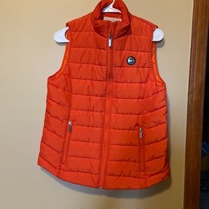 Michael Kors orange puffer vest size Medium